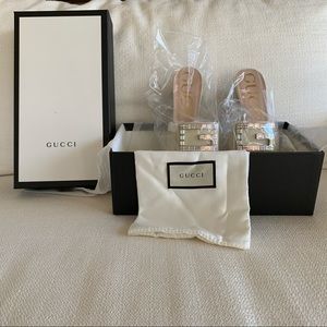 GUCCI MALAGA KID CHRYSTAL MULES